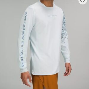 lululemon athletica Teal Light Blue Men's Running Shirt